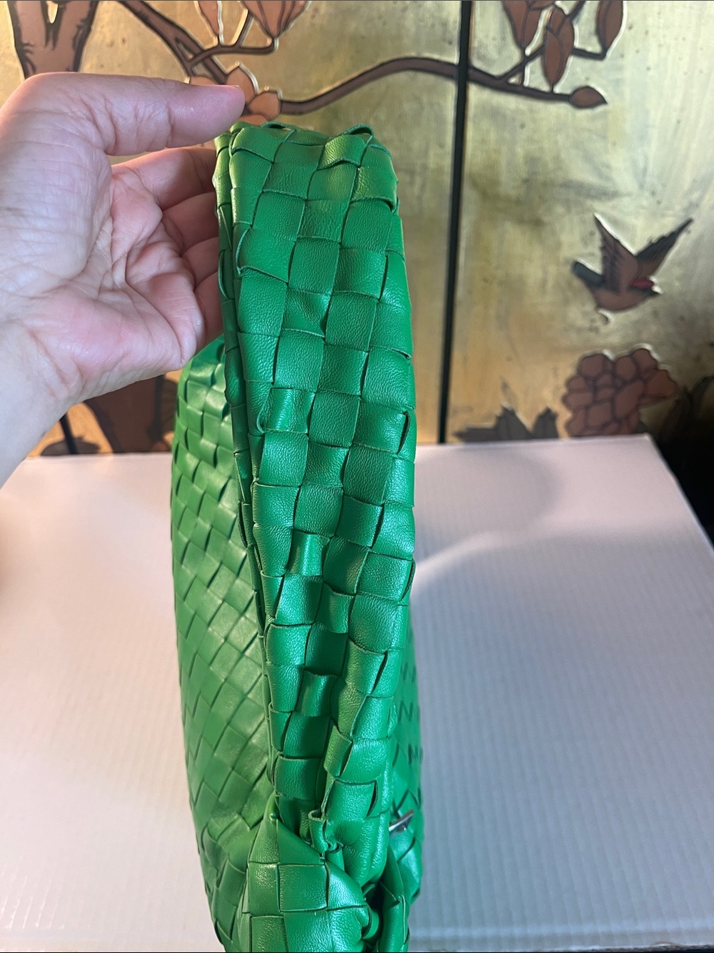 Bottega Veneta Green Intrecciato Knot Shoulder Bag - Picture 5 of 11